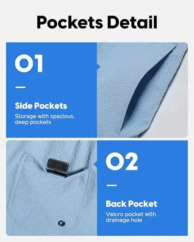 maamgic Men's Swim Trunks 5.5 inch Seersucker Beach Shorts Quick Dry Bathing Suits with Mesh Liner - 4