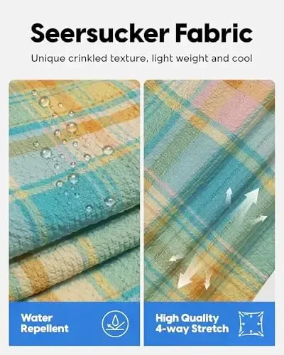 maamgic Men's Swim Trunks 5.5 inch Seersucker Beach Shorts Quick Dry Bathing Suits with Mesh Liner - 2