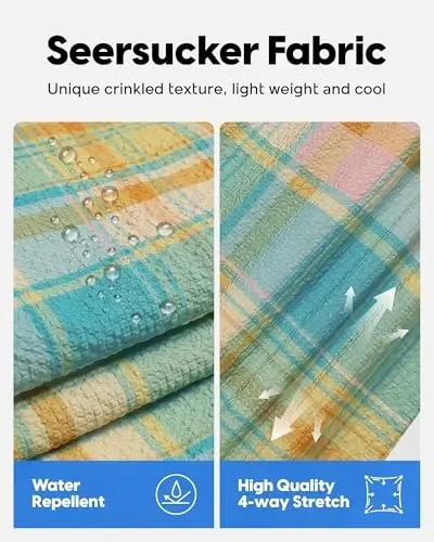 maamgic Men's Swim Trunks 5.5 inch Seersucker Beach Shorts Quick Dry Bathing Suits with Mesh Liner - 2