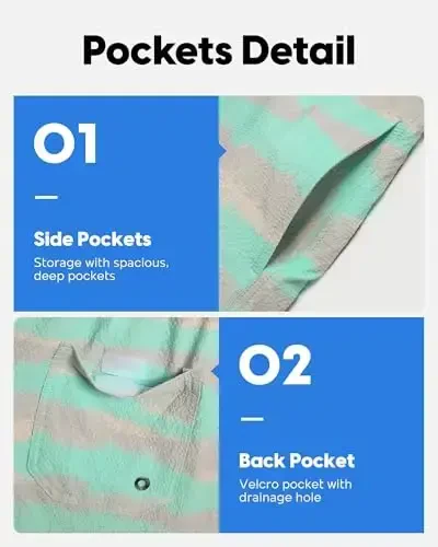 maamgic Men's Swim Trunks 5.5 inch Seersucker Beach Shorts Quick Dry Bathing Suits with Mesh Liner - 4