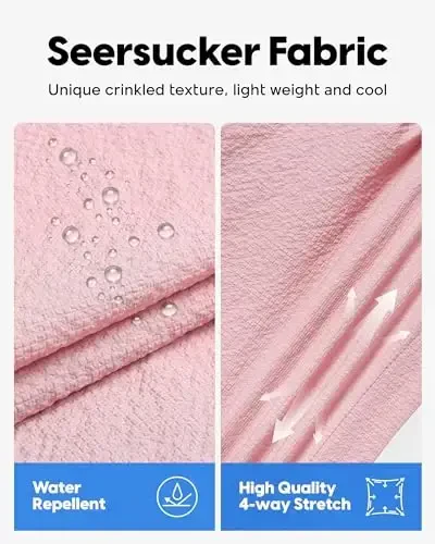 maamgic Men's Swim Trunks 5.5 inch Seersucker Beach Shorts Quick Dry Bathing Suits with Mesh Liner - 2