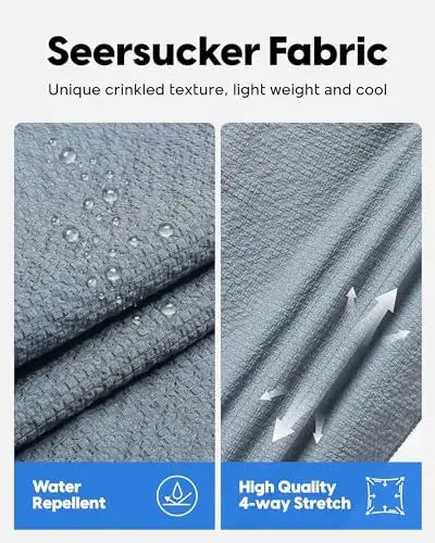 maamgic Men's Swim Trunks 5.5 inch Seersucker Beach Shorts Quick Dry Bathing Suits with Mesh Liner - MODAZONE (1)