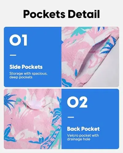 maamgic Men's Swim Trunks 5.5 inch Seersucker Beach Shorts Quick Dry Bathing Suits with Mesh Liner - 4