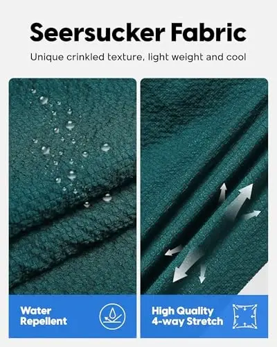 maamgic Men's Swim Trunks 5.5 inch Seersucker Beach Shorts Quick Dry Bathing Suits with Mesh Liner - MAAMGIC (1)