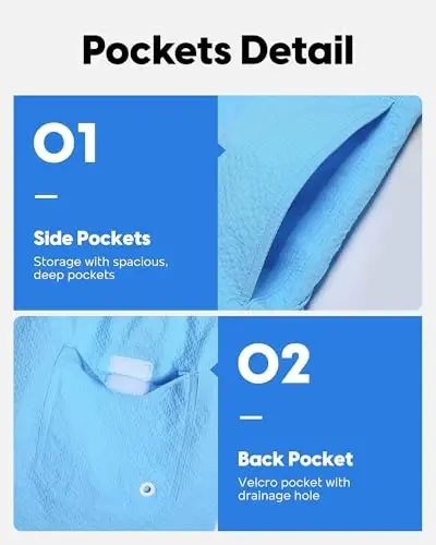 maamgic Men's Swim Trunks 5.5 inch Seersucker Beach Shorts Quick Dry Bathing Suits with Mesh Liner - 4