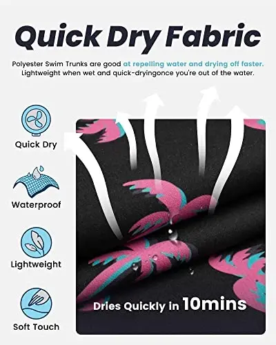maamgic Mens Swim Trunks Quick Dry Swim Shorts with Mesh Lining Funny Swimwear Bathing Suits 7inch - 3