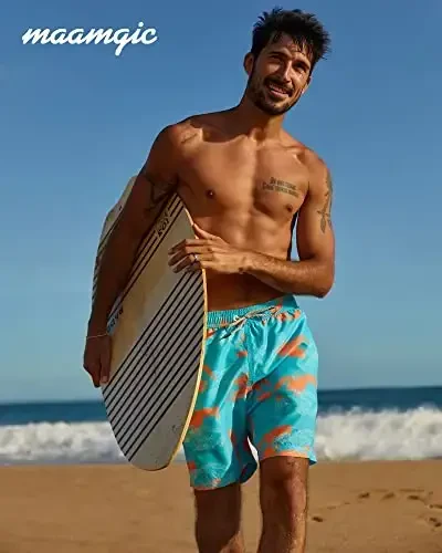 maamgic Mens Swim Trunks Quick Dry Swim Shorts with Mesh Lining Funny Swimwear Bathing Suits 7inch - 6