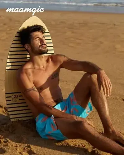 maamgic Mens Swim Trunks Quick Dry Swim Shorts with Mesh Lining Funny Swimwear Bathing Suits 7inch - 7