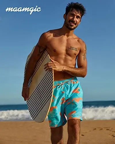 maamgic Mens Swim Trunks Quick Dry Swim Shorts with Mesh Lining Funny Swimwear Bathing Suits 7inch - 6