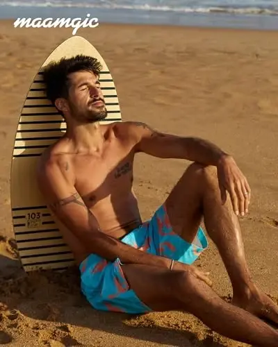 maamgic Mens Swim Trunks Quick Dry Swim Shorts with Mesh Lining Funny Swimwear Bathing Suits 7inch - 7