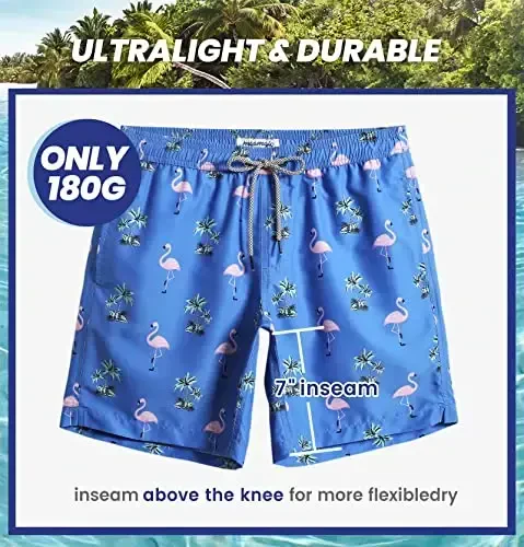 maamgic Mens Swim Trunks Quick Dry Swim Shorts with Mesh Lining Funny Swimwear Bathing Suits 7inch - 7