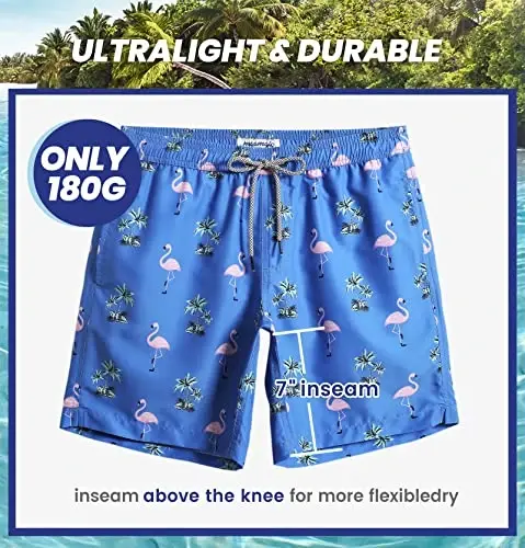 maamgic Mens Swim Trunks Quick Dry Swim Shorts with Mesh Lining Funny Swimwear Bathing Suits 7inch - 7