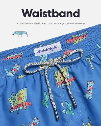 maamgic Mens Swim Trunks Quick Dry Swim Shorts with Mesh Lining Funny Swimwear Bathing Suits 7inch - 4