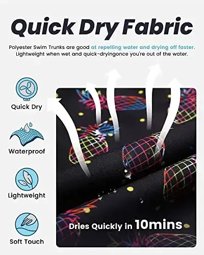 maamgic Mens Swim Trunks Quick Dry Swim Shorts with Mesh Lining Funny Swimwear Bathing Suits 7inch - MAAMGIC (1)