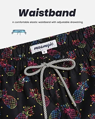 maamgic Mens Swim Trunks Quick Dry Swim Shorts with Mesh Lining Funny Swimwear Bathing Suits 7inch - 3