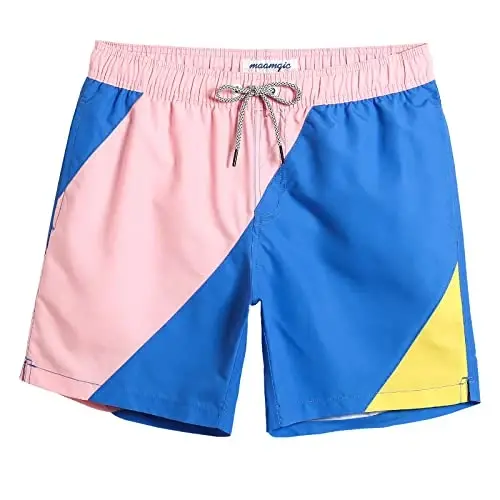 maamgic Mens Swim Trunks Quick Dry Swim Shorts with Mesh Lining Funny Swimwear Bathing Suits 7inch - MAAMGIC (1)