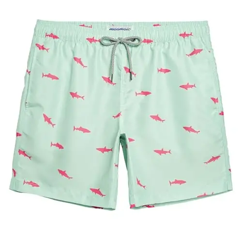 maamgic Mens Swim Trunks Quick Dry Swim Shorts with Mesh Lining Funny Swimwear Bathing Suits 7inch 