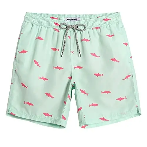 maamgic Mens Swim Trunks Quick Dry Swim Shorts with Mesh Lining Funny Swimwear Bathing Suits 7inch 