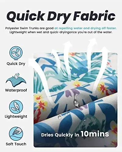 maamgic Mens Swim Trunks Quick Dry Swim Shorts with Mesh Lining Funny Swimwear Bathing Suits 7inch - 2