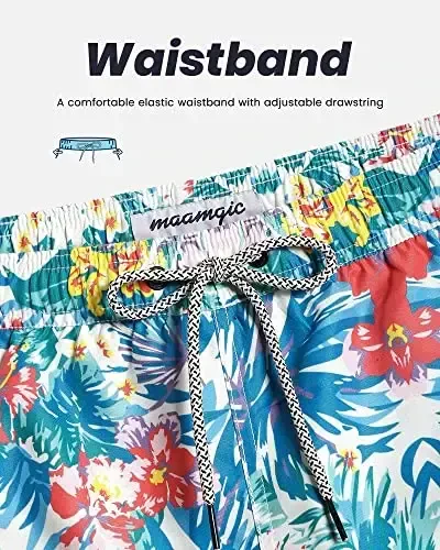 maamgic Mens Swim Trunks Quick Dry Swim Shorts with Mesh Lining Funny Swimwear Bathing Suits 7inch - 3