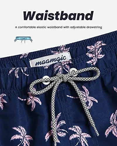 maamgic Mens Swim Trunks Quick Dry Swim Shorts with Mesh Lining Funny Swimwear Bathing Suits 7inch - 4