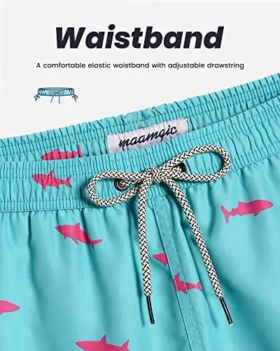 maamgic Mens Swim Trunks Quick Dry Swim Shorts with Mesh Lining Funny Swimwear Bathing Suits 7inch - 3