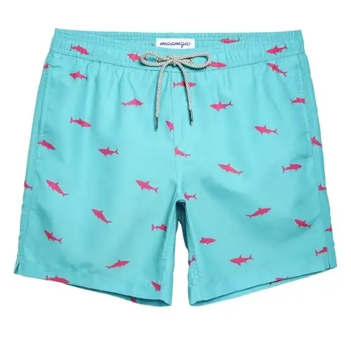 maamgic Mens Swim Trunks Quick Dry Swim Shorts with Mesh Lining Funny Swimwear Bathing Suits 7inch 