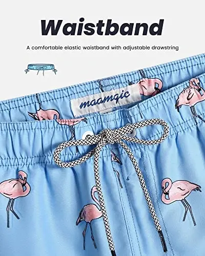 maamgic Mens Swim Trunks Quick Dry Swim Shorts with Mesh Lining Funny Swimwear Bathing Suits 7inch - 12