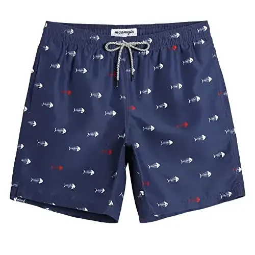 maamgic Mens Swim Trunks Quick Dry Swim Shorts with Mesh Lining Funny Swimwear Bathing Suits 7inch - MAAMGIC