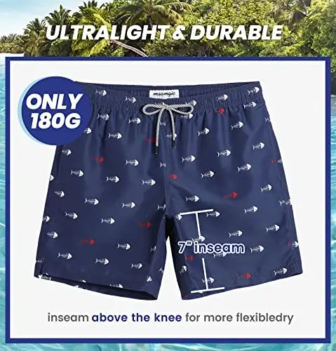 maamgic Mens Swim Trunks Quick Dry Swim Shorts with Mesh Lining Funny Swimwear Bathing Suits 7inch - 5