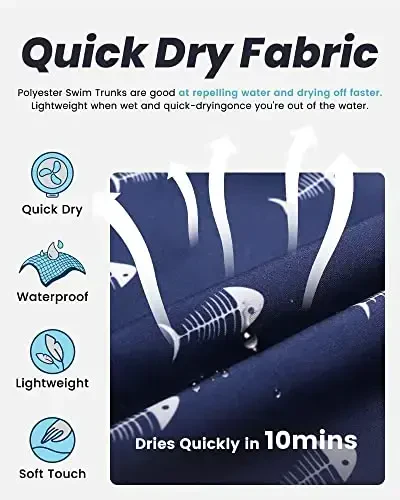 maamgic Mens Swim Trunks Quick Dry Swim Shorts with Mesh Lining Funny Swimwear Bathing Suits 7inch - 2