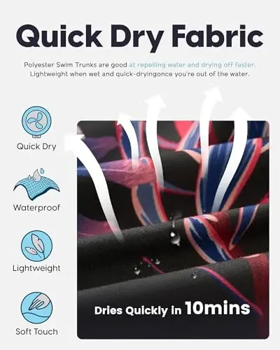 maamgic Mens Swim Trunks Quick Dry Swim Shorts with Mesh Lining Funny Swimwear Bathing Suits 7inch - 3