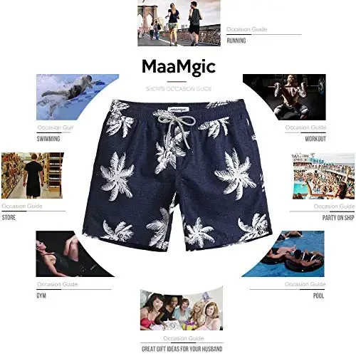 maamgic Mens Swim Trunks Quick Dry Swim Shorts with Mesh Lining Funny Swimwear Bathing Suits 7inch - 6
