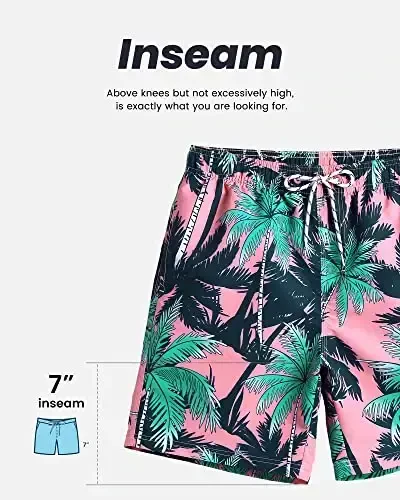 maamgic Mens Swim Trunks Quick Dry Swim Shorts with Mesh Lining Funny Swimwear Bathing Suits 7inch 