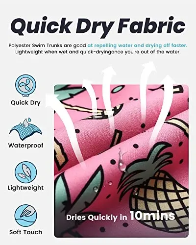 maamgic Mens Swim Trunks Quick Dry Swim Shorts with Mesh Lining Funny Swimwear Bathing Suits 7inch - 3