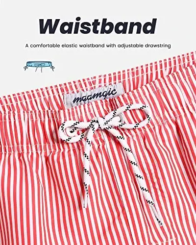 maamgic Mens Swim Trunks Quick Dry Swim Shorts with Mesh Lining Funny Swimwear Bathing Suits 7inch - 3