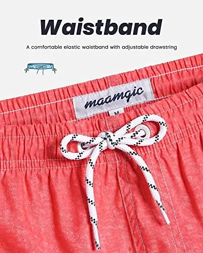 maamgic Mens Swim Trunks Quick Dry Swim Shorts with Mesh Lining Funny Swimwear Bathing Suits 7inch - 4