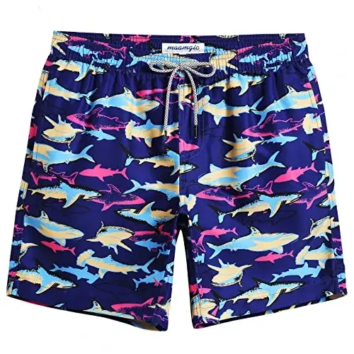 maamgic Mens Swim Trunks Quick Dry Swim Shorts with Mesh Lining Funny Swimwear Bathing Suits 7inch - 1