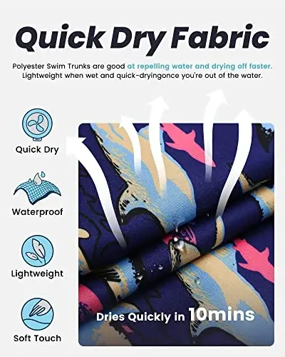 maamgic Mens Swim Trunks Quick Dry Swim Shorts with Mesh Lining Funny Swimwear Bathing Suits 7inch - 3