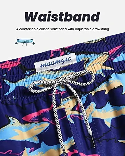 maamgic Mens Swim Trunks Quick Dry Swim Shorts with Mesh Lining Funny Swimwear Bathing Suits 7inch - 4
