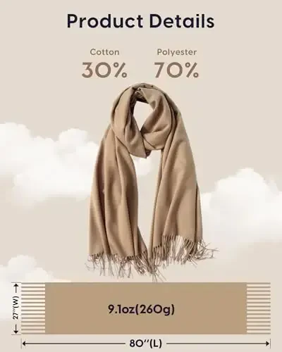 maamgic Women's Scarf PasModazoneina Shawls and Wraps for Evening Dresses Travel Office Winter Wedding Large Scarves - 5