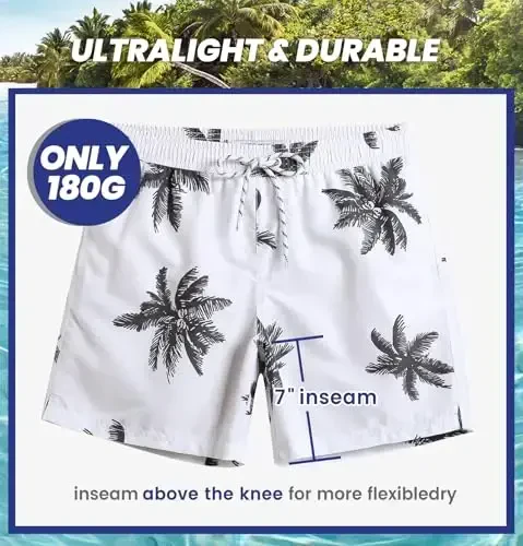 maamgic Mens Slim Fit Swim Shorts Swim Trunks 7 inch Quick Dry Mens Bathing Suits with Mesh Lining - 6