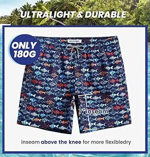 maamgic Mens Slim Fit Swim Shorts Swim Trunks 7 inch Quick Dry Mens Bathing Suits with Mesh Lining - 6