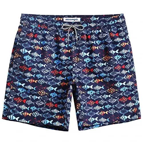 maamgic Mens Slim Fit Swim Shorts Swim Trunks 7 inch Quick Dry Mens Bathing Suits with Mesh Lining - MAAMGIC