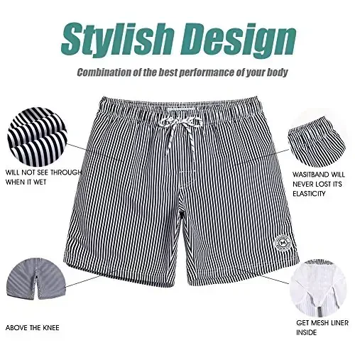 maamgic Mens Slim Fit Swim Shorts Swim Trunks 7 inch Quick Dry Mens Bathing Suits with Mesh Lining - 2