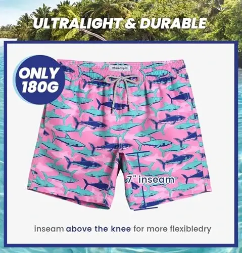 maamgic Mens Slim Fit Swim Shorts Swim Trunks 7 inch Quick Dry Mens Bathing Suits with Mesh Lining - 6