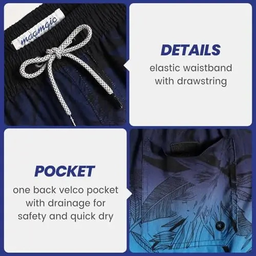 maamgic Mens Slim Fit Swim Shorts Swim Trunks 7 inch Quick Dry Mens Bathing Suits with Mesh Lining - 5