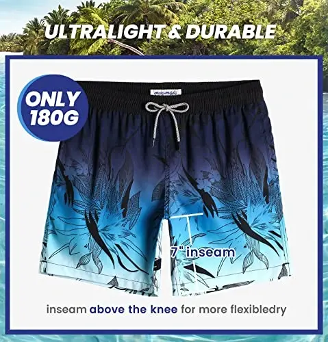 maamgic Mens Slim Fit Swim Shorts Swim Trunks 7 inch Quick Dry Mens Bathing Suits with Mesh Lining - 6