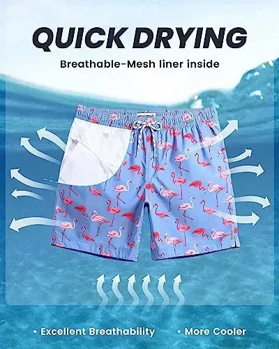 maamgic Mens Slim Fit Swim Shorts Swim Trunks 7 inch Quick Dry Mens Bathing Suits with Mesh Lining - 3