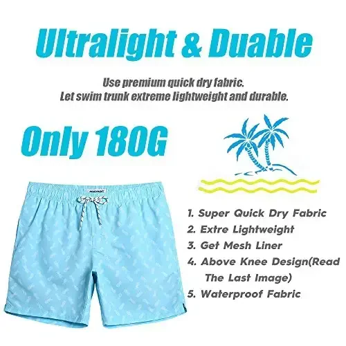 maamgic Mens Slim Fit Swim Shorts Swim Trunks 7 inch Quick Dry Mens Bathing Suits with Mesh Lining - 4